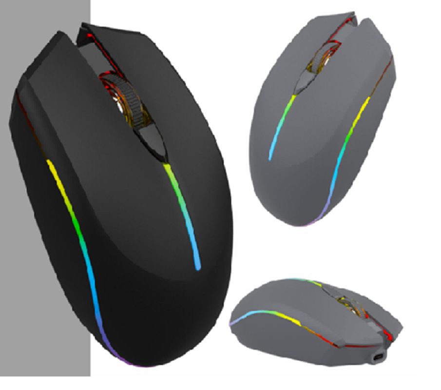 2.4G 및 블루투스 듀얼 모드 연결 마우스, 500mAh 충전식 배터리, 조절 가능한 DPI 800/1200/1600