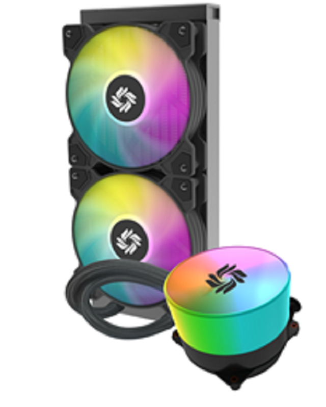 240mm ARGB 원형 워터 블록 액체 CPU 쿨러 400mm 고무 호스 PWM 팬 1800 RPM 맞춤형 로고 270W TDP