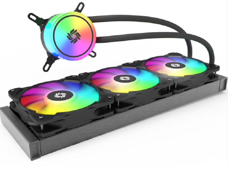 360mm ARGB AIO 액체 냉각기, 원형 물 블록, 36027 라디에이터, PWM 팬 1800RPM, LGA1700/AM5, 사용자 지정 로고