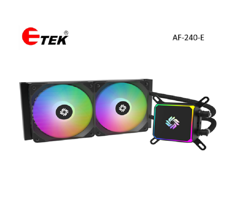 ETEK 240mm A-RGB CPU 수랭 쿨러, 265W, 사각 워터 블록, PWM 팬, LGA1700/AM5 호환