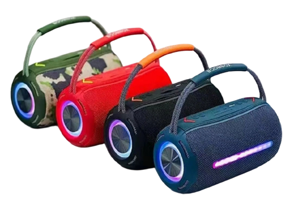 10W 파티 블루투스 스피커, 듀얼 5W RMS, BT/AUX/TF/U 디스크, 1200mAh 배터리, 천+플라스틱 디자인, 파티, 야외, 가정 등