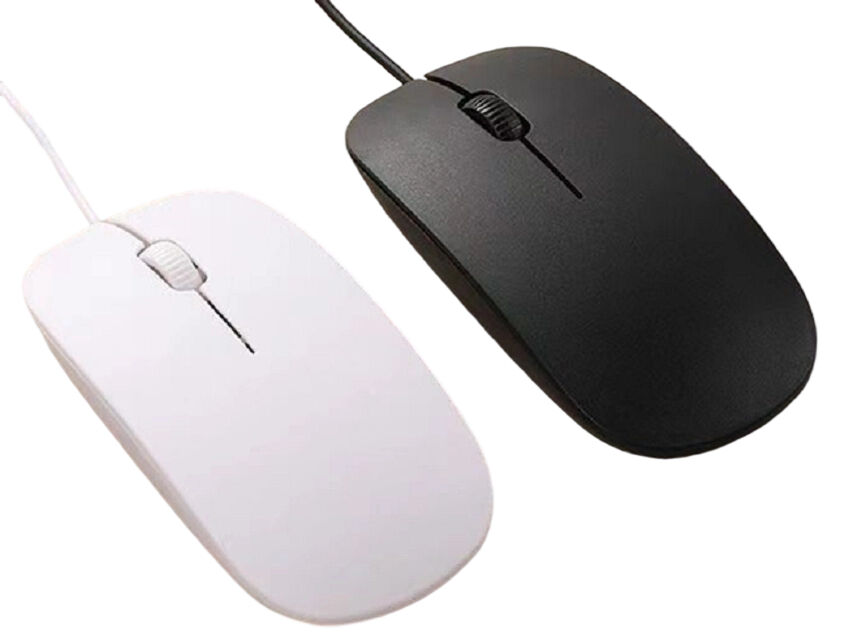 ETEK 3D Ergonomic Wired Mouse,1000 DPI, 46g 가벼운, 1.2M USB 케이블, IC 8733, 검은색/백색