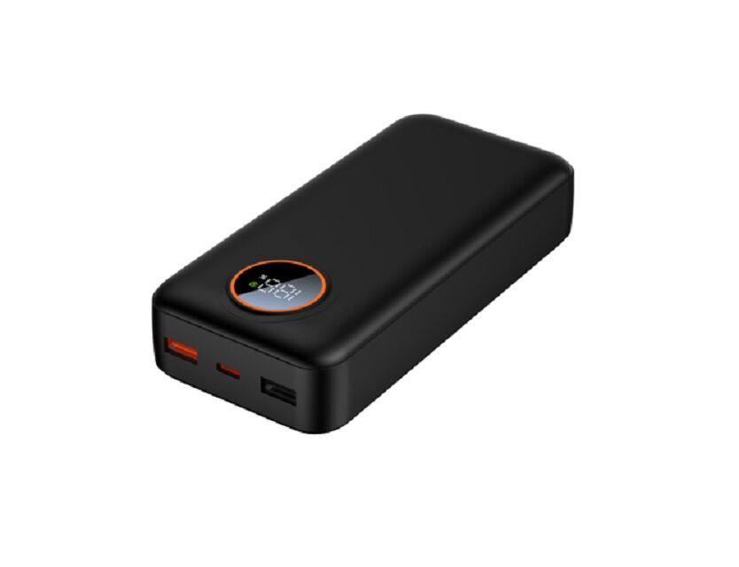 20000mAh PD 22.5W 파워뱅크, 듀얼 클래드 A 폴리머 셀, USB-C 및 USB-A 출력, LED 표시기, 흑/백, 147*68*31mm