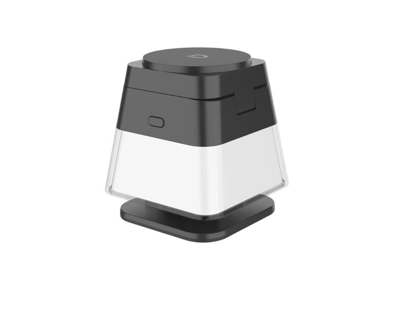 폴더블 3인1 무선 충전 스테이션, 전화, 시계, 이어폰, 15W 빠른 충전, RGB 빛, 플라스틱 + PC, 검은색 / 흰색