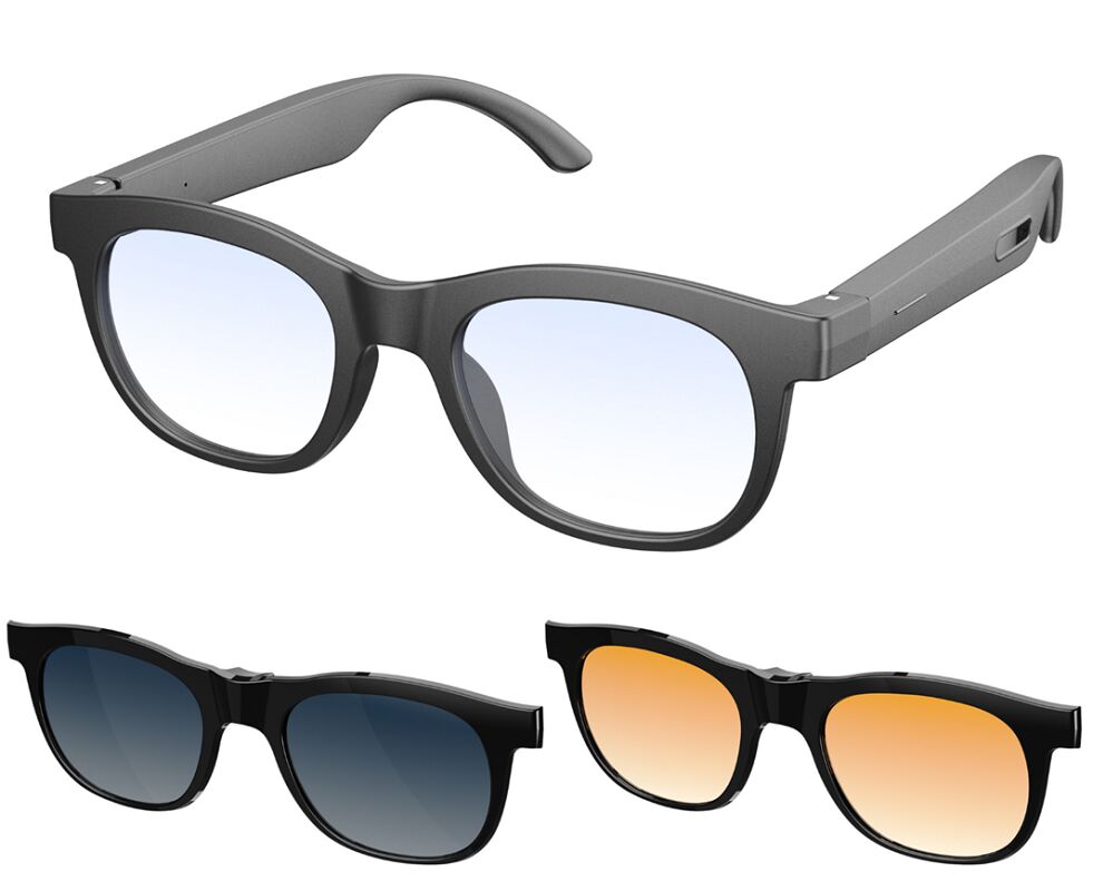 AI 블루투스 선글라스, 40g 경량, 회의 녹음을 위한 MEMS 마이크, 마그네틱 충전, 오픈 이어 오디오