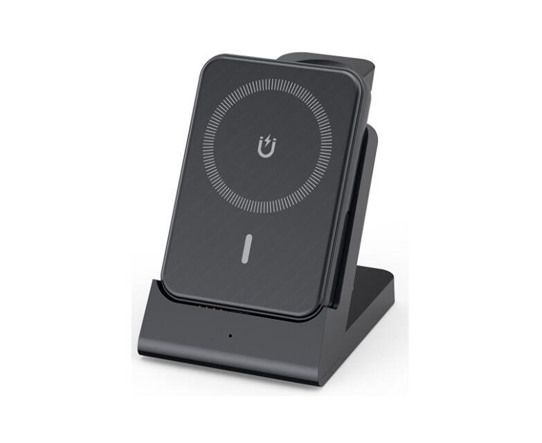 무선 충전 보조 배터리, 5000mAh, 3-in-1 (휴대폰/시계/이어폰용), 15W Qi, 여행, 사무실 또는 선물용