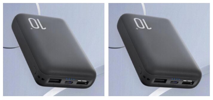 10000mAh 듀얼 셀 보조 배터리, Grade A Li-Po, 10W 출력, Type-C+Micro USB 입력, 블랙/화이트