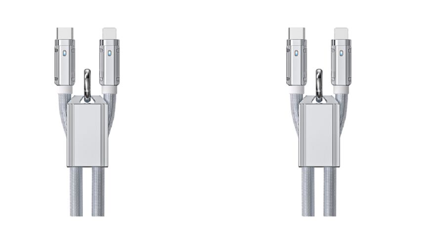 65W/27W 정품 실리콘 넥타이 빠른 충전 케이블,C에서 C / C에서 번개로, 1m, 은, 주황 합금 껍질, PD 및 데이터 동기화를 지원합니다.