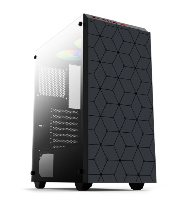 ATX 게임 PC 케이스, 템퍼드 글래스 사이드, 듀얼 HDD/SSD, 멀티 팬 지원