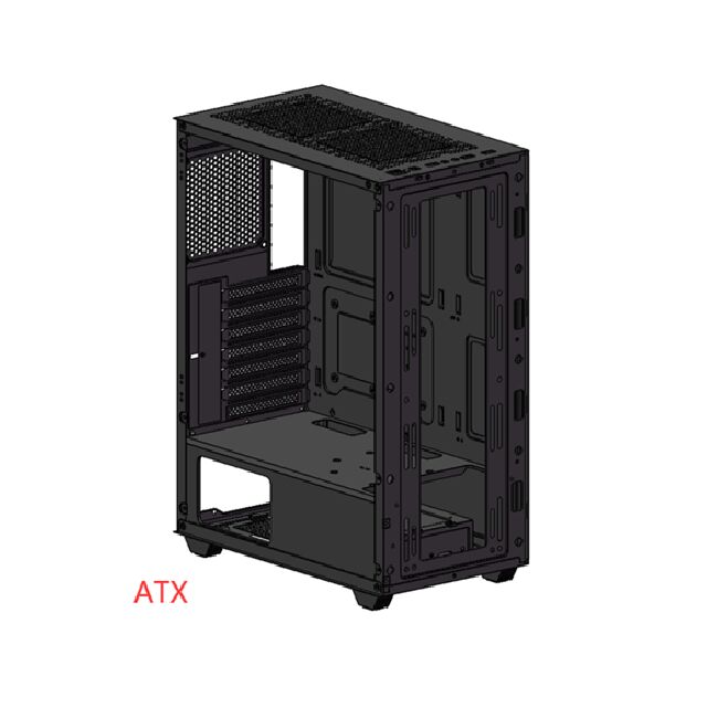 ATX 게임 PC 케이스, 템퍼드 글래스 사이드, 듀얼 HDD/SSD, 멀티 팬 지원