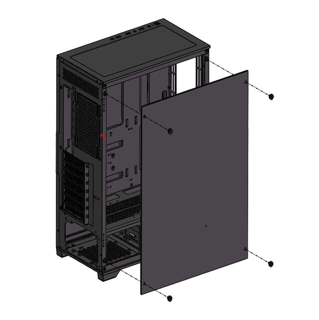 ATX 게임 PC 케이스, 템퍼드 글래스 사이드, 듀얼 HDD/SSD, 멀티 팬 지원