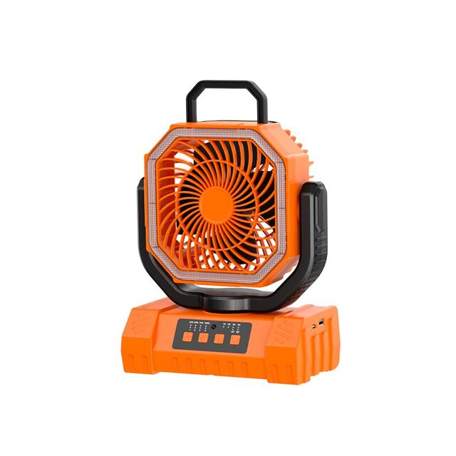 270도 수동/자동 각도 조절, 리모컨, 보조 배터리, LED 조명 기능이 있는 20000mAh 캠핑 팬