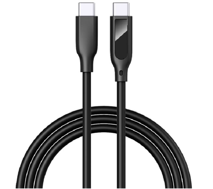 디지털 디스플레이 USB-C 케이블, 5A 급 충전, 실리콘, 1m, 실시간 전압/전류