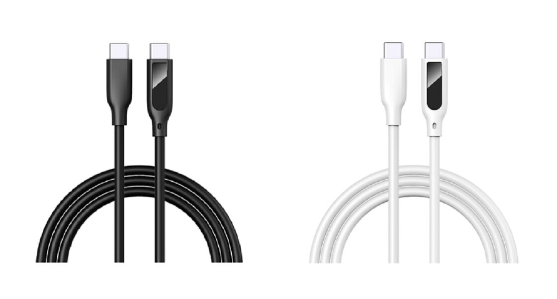 디지털 디스플레이 USB-C 케이블, 5A 급 충전, 실리콘, 1m, 실시간 전압/전류