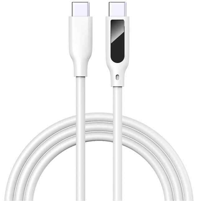 디지털 디스플레이 USB-C 케이블, 5A 급 충전, 실리콘, 1m, 실시간 전압/전류