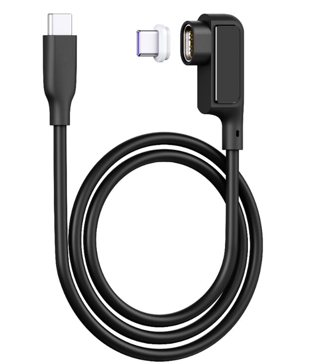 5A 자기 USB-C 케이블 디지털 디스플레이, 0.5M, 실리콘, 팔꿈치, 480Mbps, 검은색/백색