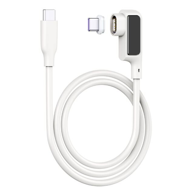 5A 자기 USB-C 케이블 디지털 디스플레이, 0.5M, 실리콘, 팔꿈치, 480Mbps, 검은색/백색
