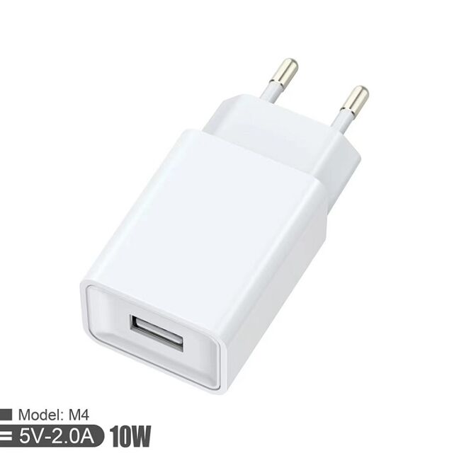 10W QC 유럽 벽 충전기, 5V/2A, 컴팩트 사이즈, 블랙/화이트, 컬러 박스