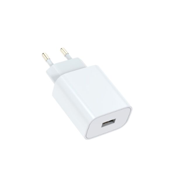 QC 18W USB-A 고속 충전기, 미국 플러그, 멀티 전압 출력, 컴팩트 PE 패키지