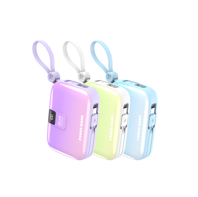 10,000mAh 그레이디언트 파워 뱅크-22.5W 빠른 충전, 듀얼 USB-C & 번개, 3 색상