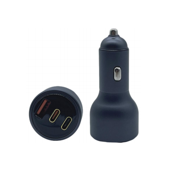 95W 자동차 충전기, 듀얼 타입-C + USB-A, 65W PD 빠른 충전