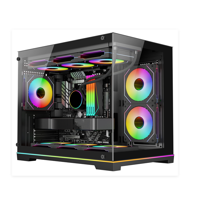풀 타워 ATX 케이스 와/ 템퍼드 글래스, 360mm 라디에이터 & 5 슬롯 VGA 지원