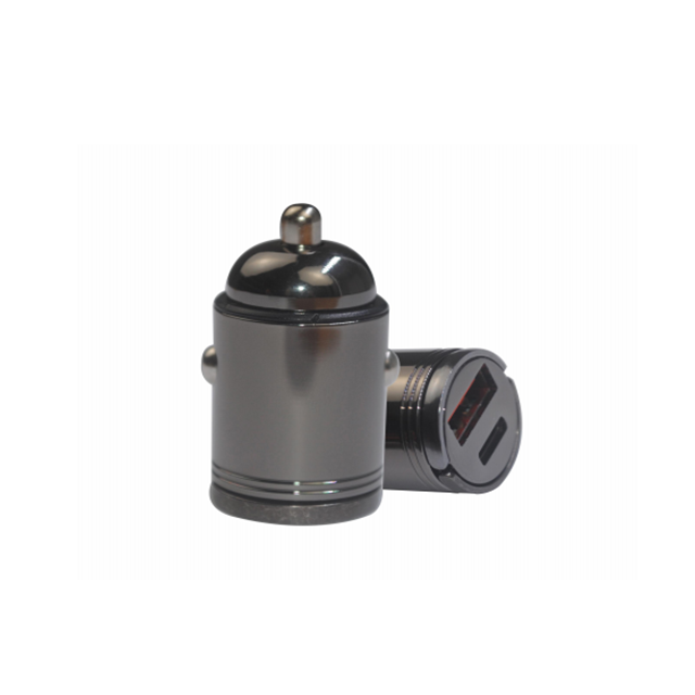 20W 미니 알로이 자동차 충전기 USB-A+C 듀얼 포트 PD/QC 빠른 충전