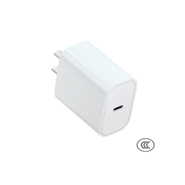 25W PD 유럽 고속 충전기 컬러 박스, AC 100-240V 입력, 흰색