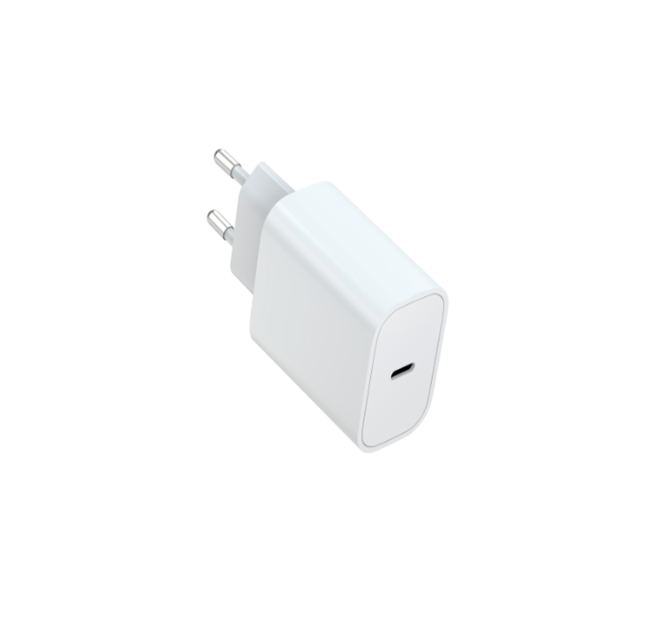 25W PD 유럽 고속 충전기 컬러 박스, AC 100-240V 입력, 흰색