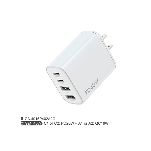 40W PD+QC 듀얼 패스트 충전기,US 폴더블 플러그,5V3A/9V2A/12V1.67A 다중 전압 출력, iPhone/Android 호환 컬러 박스