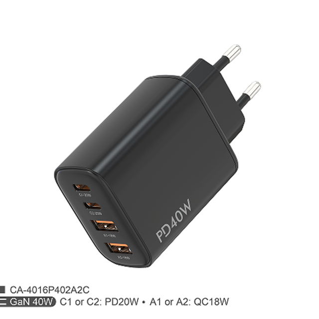40W PD+QC 듀얼 패스트 충전기,US 폴더블 플러그,5V3A/9V2A/12V1.67A 다중 전압 출력, iPhone/Android 호환 컬러 박스