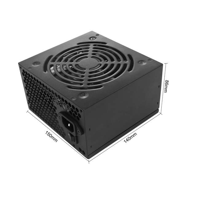 400W ATX 데스크탑 PC 파워 서플라이, 100-240V 광범위, 12cm 저소음 팬, 블랙 플랫 케이블, 벌크 팩