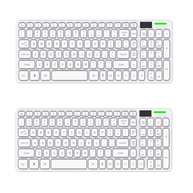 충전식 2.4G/BT 무선 키보드, 101키, Type-C, 5000만 타수
